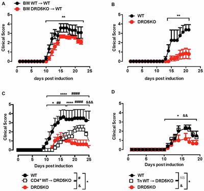 Dopamine Receptor D5 Signaling Plays a Dual Role in Experimental Autoimmune Encephalomyelitis Potentiating Th17-Mediated Immunity and Favoring Suppressive Activity of Regulatory T-Cells